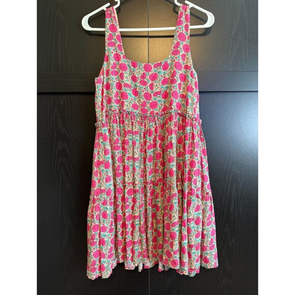 Natural Life Anna Tiered Pink Puff Floral Sleeveless Mini Dress XS Pockets Boho - Picture 2 of 7